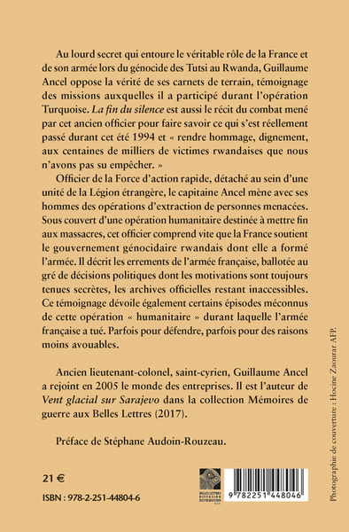 Rwanda, la fin du silence, Témoignage d'un officier français (9782251448046-back-cover)