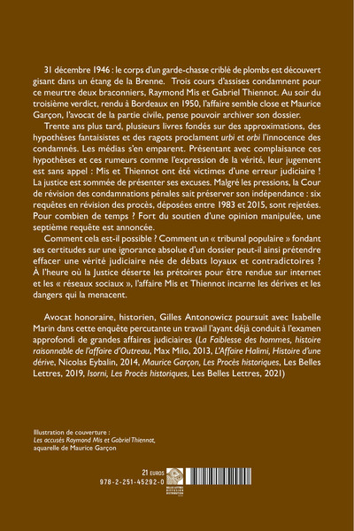 La Fabrique des innocents, L’Affaire Mis & Thiennot, histoire d'une manipulation médiatique (9782251452920-back-cover)