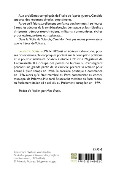 Candido ou un rêve fait en Sicile (9782251456522-back-cover)