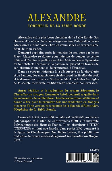 Alexandre. L'Orphelin de la Table Ronde (9782251456362-back-cover)
