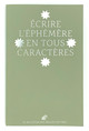 Écrire l'éphémère en tous caractères, Le Bulletin des Belles Lettres 2021 (n°2) (9782251452869-front-cover)