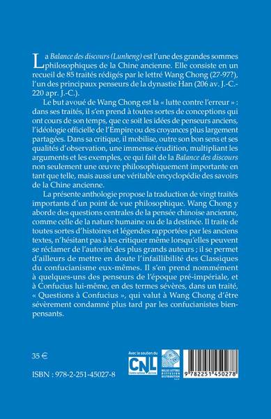 Balance des discours, Traités philosophiques (9782251450278-back-cover)