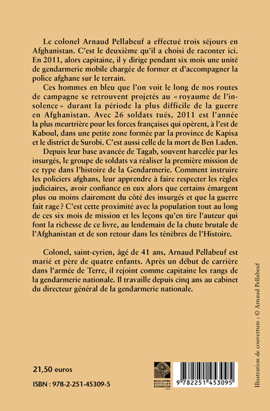 Adieu Tagab, Gendarmes en Afghanistan, été 2011 (9782251453095-back-cover)