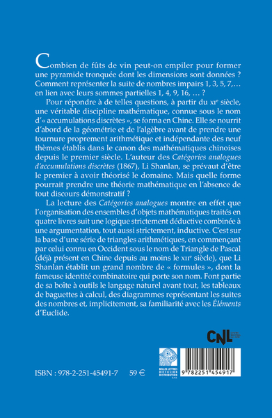 Catégories analogues d'accumulations discrètes (9782251454917-back-cover)