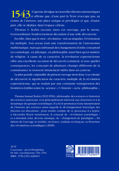 La Révolution copernicienne, Planetary Astronomy in the Development of Western Thought (9782251420691-back-cover)