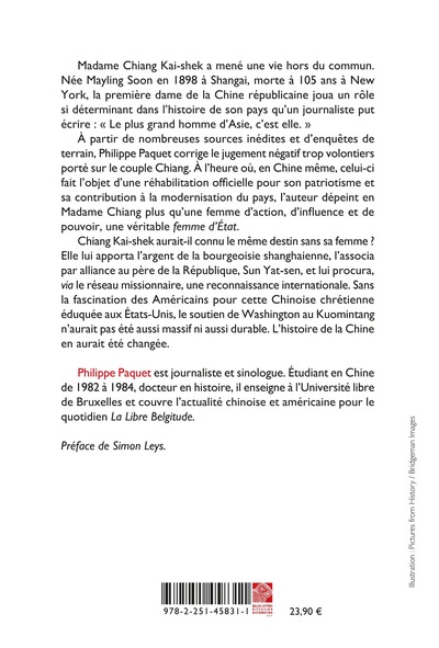 Madame Chiang Kai-shek, Un siècle d'histoire de la Chine (9782251458311-back-cover)