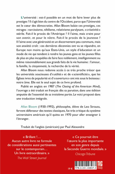 L'Âme désarmée, Essai sur le déclin de la culture générale (9782251448473-back-cover)