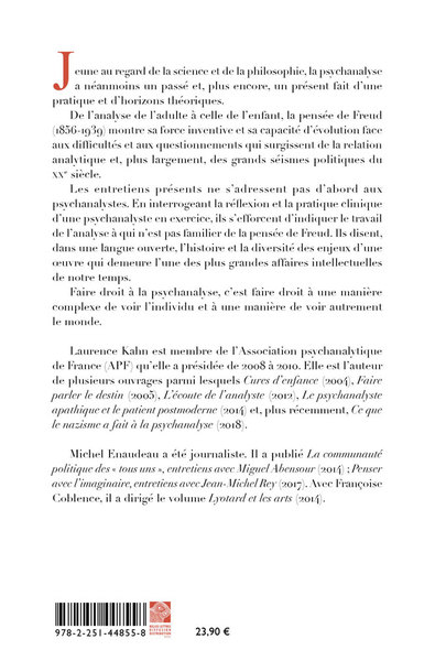 Fiction et vérité freudiennes, Entretiens avec Michel Enaudeau (9782251448558-back-cover)