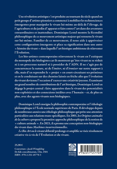 Le Bio-Art ou le vivant débordé (9782251457703-back-cover)