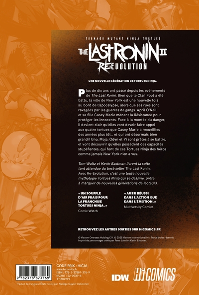 Les Tortues Ninja - TMNT : The Last Ronin II - Re-Evolution (9782378873769-back-cover)