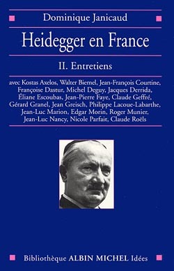 Heidegger en France - tome 2, Entretiens (9782226127037-front-cover)
