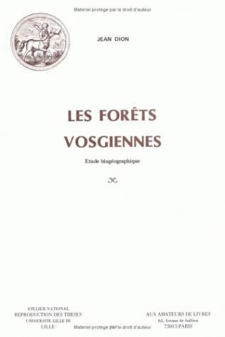 Les Forêts vosgiennes, Étude biogéographique (9782905053084-front-cover)