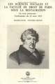 Les Sciences sociales et la faculté de droit de Paris sous la Restauration., Un texte précurseur : l'ordonnance du 24 mars 1819 (9782905053138-front-cover)