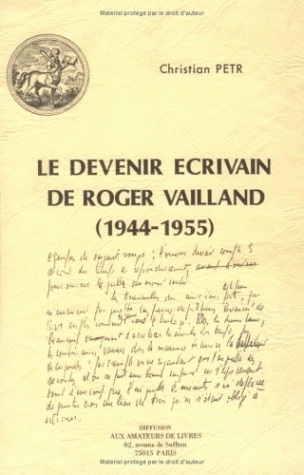 Le Devenir écrivain  de Roger Vailland (1944-1955) (9782905053602-front-cover)