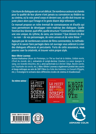 Le petit manuel du dialoguiste, Tout ce que vous devez savoir sur les dialogues (9782200643157-back-cover)
