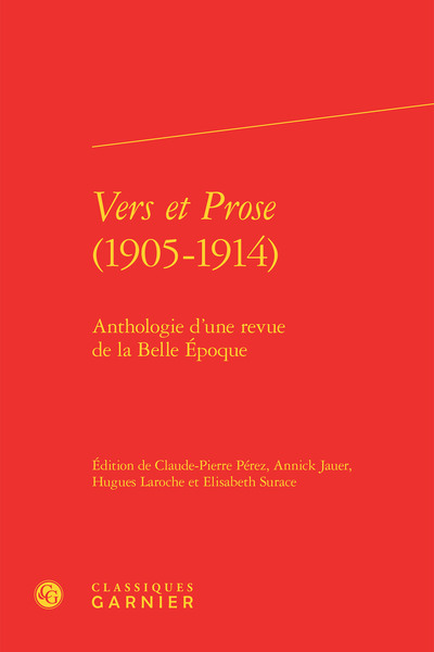 Vers et Prose (1905-1914), Anthologie d'une revue de la Belle Époque (9782812431531-front-cover)