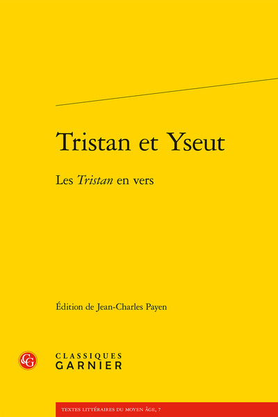 Tristan et Yseut, Les Tristan en vers (9782812401398-front-cover)