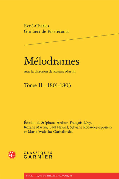 Mélodrames, 1801-1803 (9782812433481-front-cover)