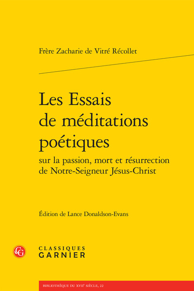 Les Essais de méditations poétiques (9782812432361-front-cover)