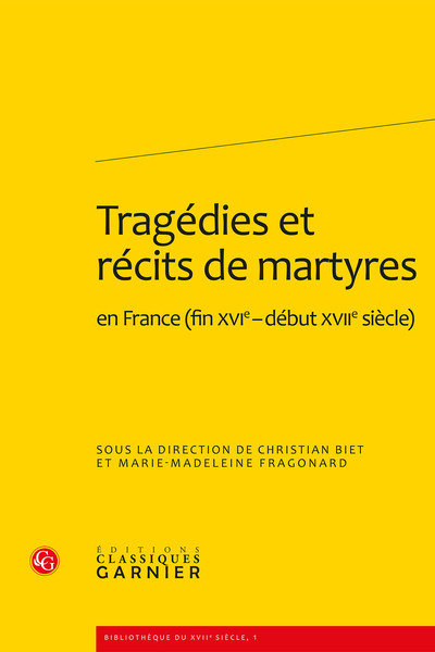 Tragédies et récits de martyres (9782812400513-front-cover)