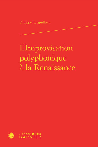 L'Improvisation polyphonique à la Renaissance (9782812451201-front-cover)