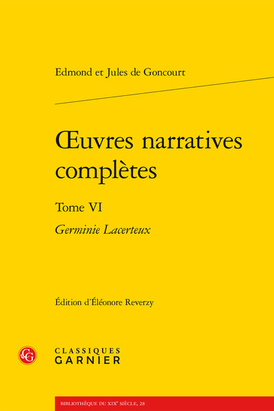 oeuvres narratives complètes, Germinie Lacerteux (9782812420726-front-cover)