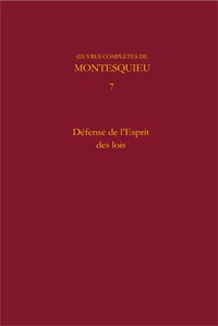 oeuvres complètes, Défense de l'Esprit des lois (9782812401183-front-cover)