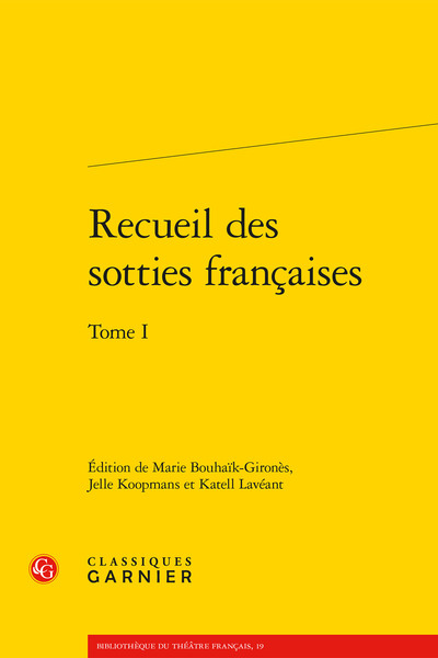 Recueil des sotties françaises (9782812430114-front-cover)