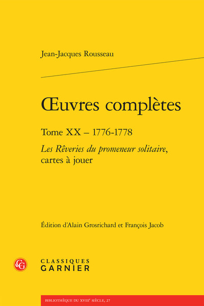 oeuvres complètes, Les Rêveries du promeneur solitaire, cartes à jouer (9782812430176-front-cover)