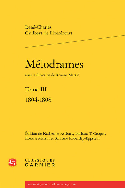 Mélodrames, 1804-1808 (9782812451102-front-cover)