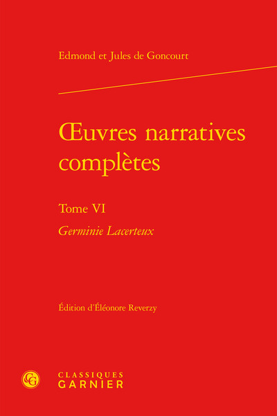 oeuvres narratives complètes, Germinie Lacerteux (9782812420733-front-cover)