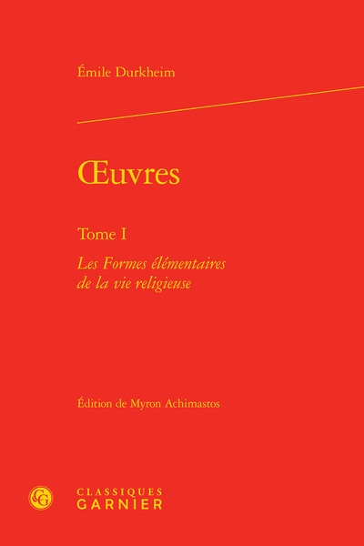 oeuvres, Les Formes élémentaires de la vie religieuse (9782812431999-front-cover)