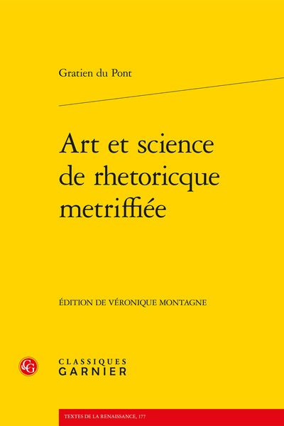 Art et Science de rhetoricque metriffiée (9782812406263-front-cover)