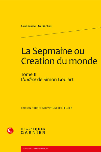 La Sepmaine ou Creation du monde, L'Indice de Simon Goulart (9782812403729-front-cover)