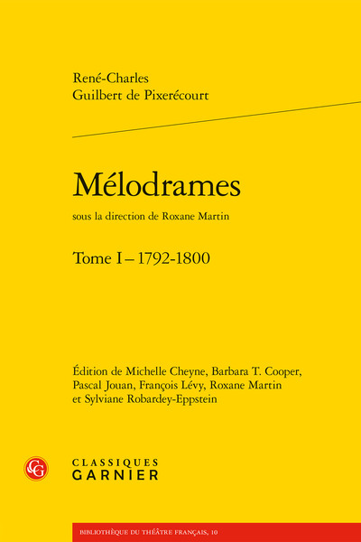 Mélodrames, 1792-1800 (9782812409264-front-cover)