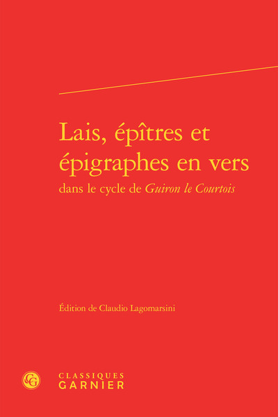 Lais, épîtres et épigraphes en vers (9782812434099-front-cover)