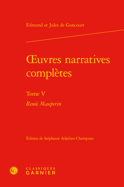 oeuvres narratives complètes, Renée Mauperin (9782812420702-front-cover)