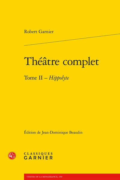 Théâtre complet, Tome II - Hippolyte (9782812400766-front-cover)