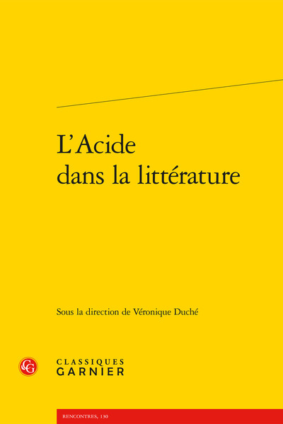 L'Acide dans la littérature (9782812432941-front-cover)