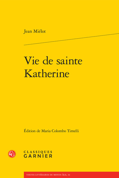 Vie de sainte Katherine (9782812438783-front-cover)