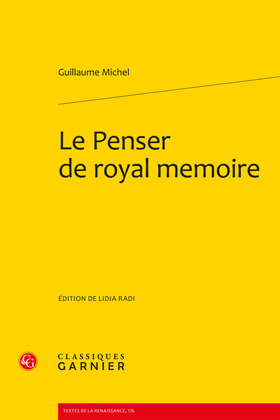 Le Penser de royal memoire (1518) (9782812405761-front-cover)