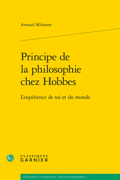 Principe de la philosophie chez Hobbes, L'expérience de soi et du monde (9782812403354-front-cover)