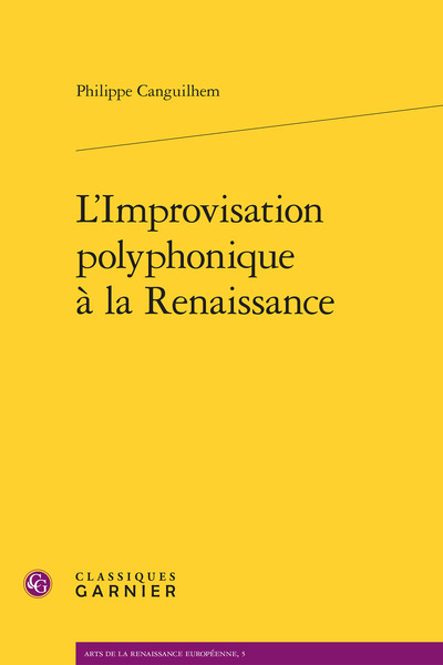 L'Improvisation polyphonique à la Renaissance (9782812451195-front-cover)