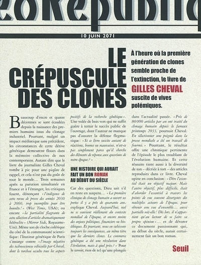Le Crépuscule des clones (9782020500326-front-cover)