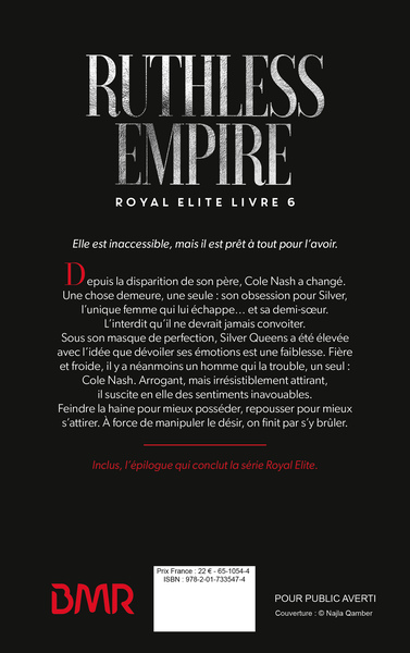 Ruthless Empire, Royal Elite Tome 6 (9782017335474-back-cover)