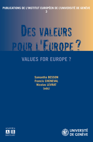 DES VALEURS POUR L'EUROPE ? (9782872099061-front-cover)