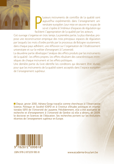 Les jeux de la qualité, Impacts sur les politiques éducatives et la vie académique en Suisse et en Roumanie (9782872099818-back-cover)