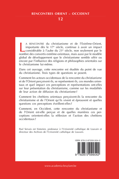 Christianisme et Orient, (17e-21e siècles) (9782872099542-back-cover)