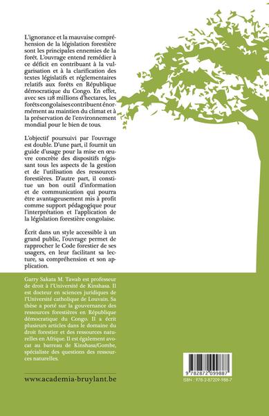 Code forestier congolais et ses mesures d'application (9782872099887-back-cover)