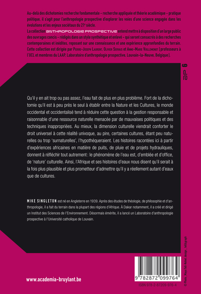 Histoires d'eaux africaines, Essais d'anthropologie impliquée (9782872099764-back-cover)